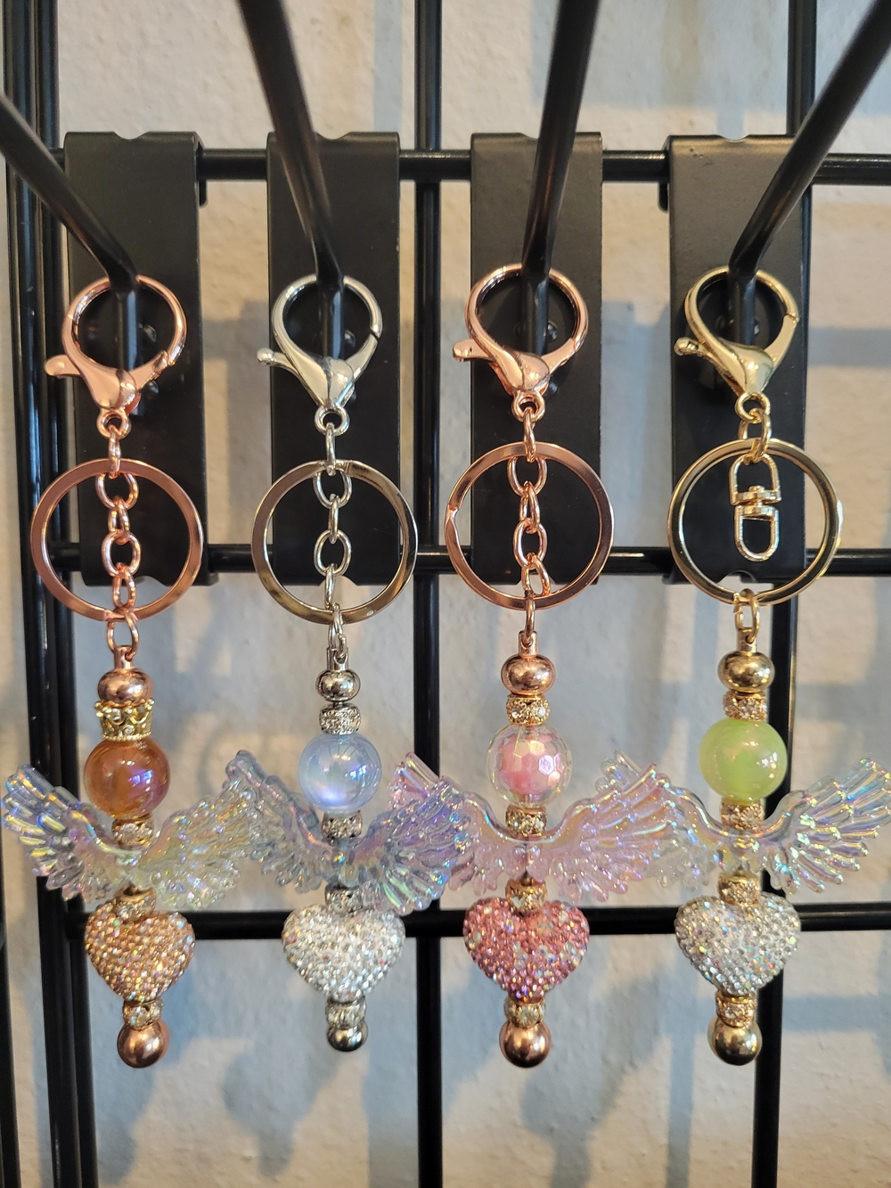 Gaurdian Angel Key Chain Purse Charm By Beadbrain.net Wearable Art Perfect Gift!